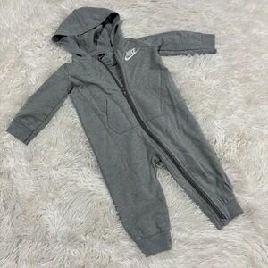 Nike baby Onesie gray zip up jumpsuit Size 12M